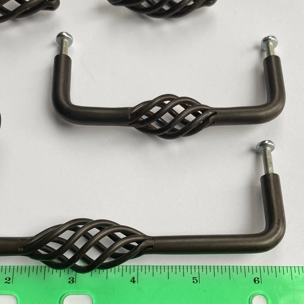 Bronze oil rubbed bird cage draw pull set of 5